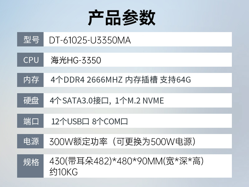 国产化海光2U工控机|银河麒麟国产操作系统|DT-61025-U3350MA
